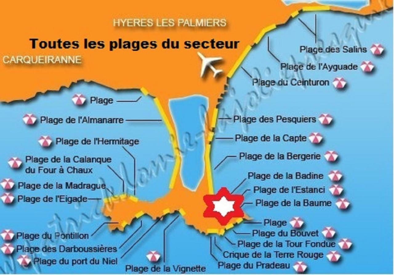 Magnifique Parc De La Presqu'Ile Avec Piscine Et Plage Face A Porquerolles ! Hyères Exterior foto